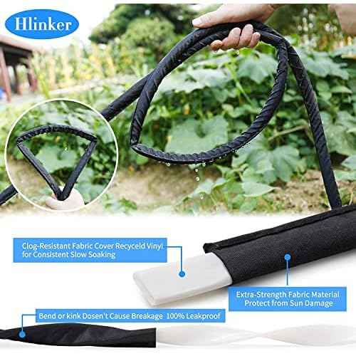 2025 Flat Soaker Hose 100 ft (50ft 2Packs) with Stake for Garden, Linkable Drip Hose Diy Automates Garden Irrigation System Saving 88% Water, Dual-layer Leak-free Design Water Hose with Holes