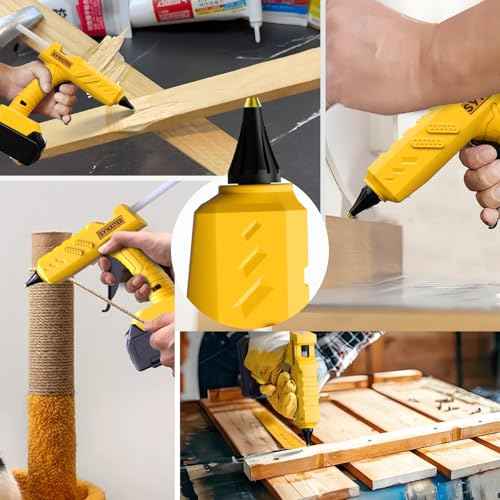 Hot Glue Gun, 20V Cordless Glue Gun with 30 PCS Full Size Glue Sticks, 3.5Ah Rechargeable Battery Glue Gun Kit for DIY, Arts & Craft, Repair Furniture, School