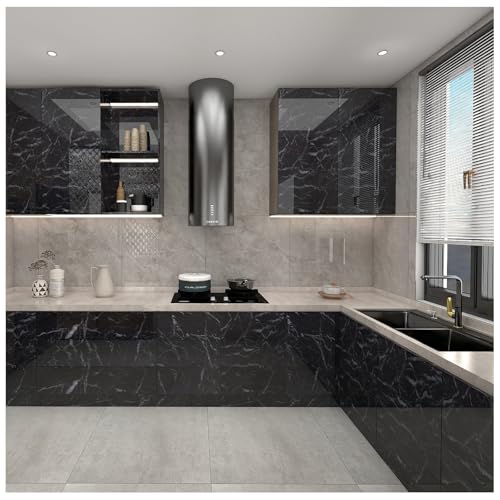 Black Marble Peel and Stick Wallpaper Black Marble Contact Paper Self-Adhesive and Removable Vinyl Wallpaper Waterproof Contact Paper for Cabinets Countertops Wall Covering 11.8"x78.7"