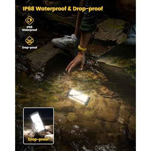 Glocusent 106 LED Camping Lantern Rechargeable, Up to 80Hrs, 5000mAh Lantern with 5 Brightness 3 Modes & SOS, IP68 Waterproof, Max 1200LM, Camping Light for Power Outages Hiking Emergency Hurricane