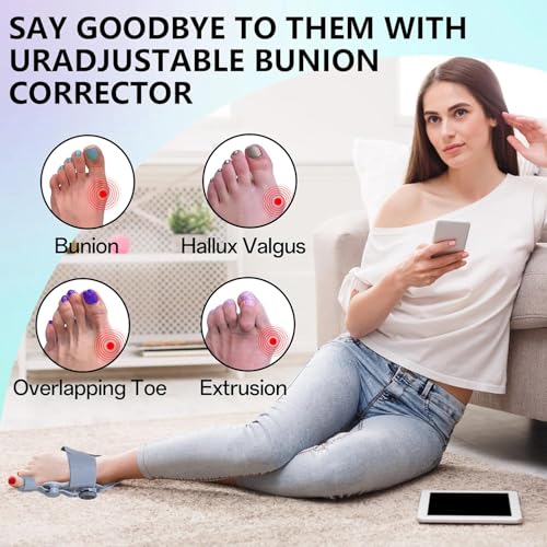 Axioms Bunion Corrector for Women Big Toe,Bunion Relief Straightener,Bunion Splint-Adjustable Knob Bunions Correction,Breathable & Anti-slip Suitable for Left Right Feet,Gray 1Pack