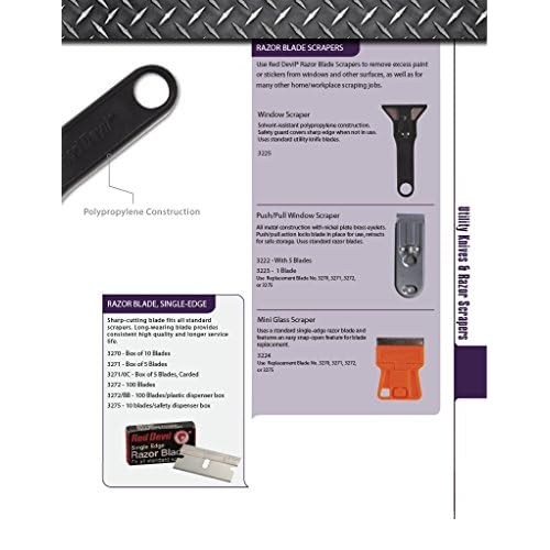 Red Devil #3223 Window Scraper with Retractable Blade