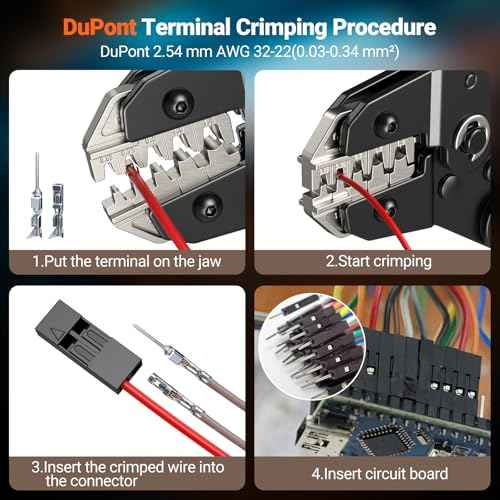 Preciva Crimping Tool Connector kit - AWG28-16/0.08-1.5mm©÷ Ratcheting Crimper with 620Pcs Connectors and 1600Pcs Pins | Crimp Tool for Dupont, JST, ATX, EPS, PCIE, SATA Series