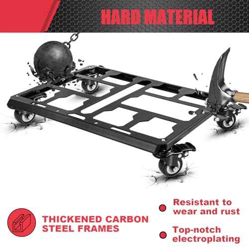 Upgrade Tool Box Dolly Compatible with Milwaukee PACKOUT(TM) Series Modular Storage System,Carbon Steel Carry Cart for Packout Toolbox,Includes (4) Wheels, 200 Lbs Capacity