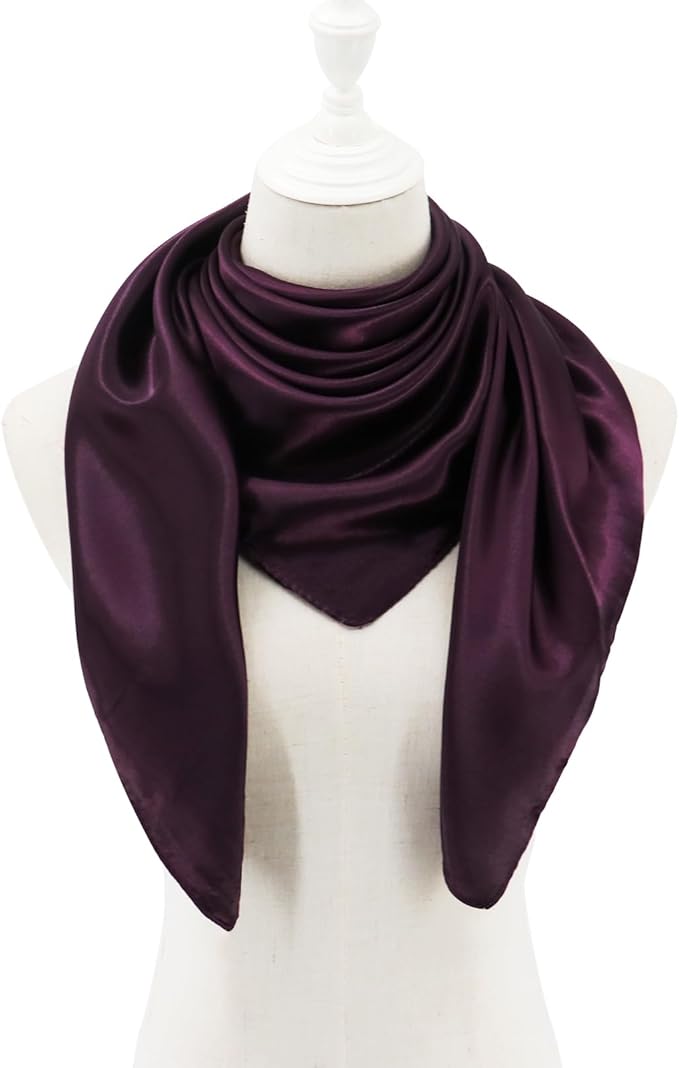 vimate 35" Square Silk Like Head Scarf - Women's Fashion Satin Scarf Bandana for Hair Wrapping at Night.