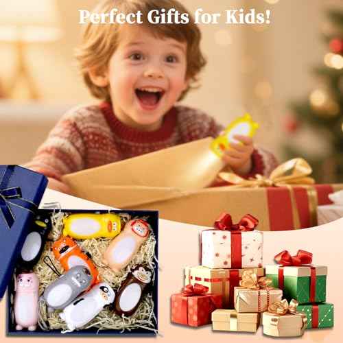 KunHe 8 Pack Animal Flashlights for Kids 2 in 1 Toddler Flashlight Camping Lantern Flashlights Stocking Stuffers for Kids Toddlers Lantern Cute Flashlight Christmas Gift for Girls Boys