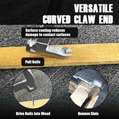 Nail Puller Cats Paw Pry Bars (Sliver, 10 inch (340g) Mini Crowbar with Cats Paw Nail Remover, High Carbon Steel Crowbar Tool for Home Remolding & Woodworking
