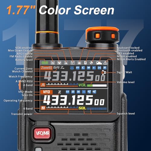 Ham Radio BAOFENG Radio 5RH PRO GPS 10W High Power(4PCS Batteries, 8 Antennas) Walkie Talkies Long Range, APRS, Air Band, NOAA Emergency Weather Alarm for Survival Gear Hunting Camping 2 Pack Full Kit
