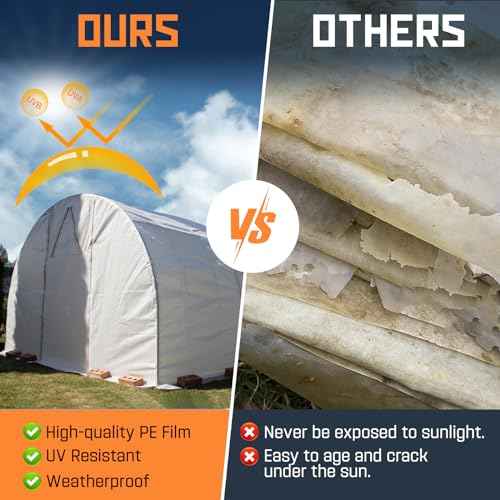 Crawl Space Vapor Barrier, 10mil Film, 10'x25', White Plastic Sheeting - Thick Plastic Sheeting, Heavy Duty Polyethylene Film, Drop Cloth Vapor Barrier Covering for Crawl Space, Garden, Basement