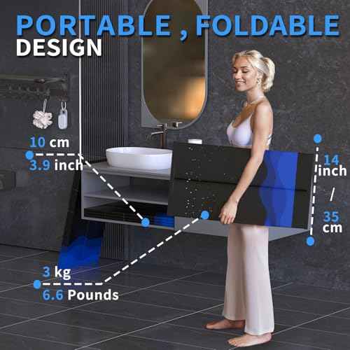 WAVYEASE Portable Bath Tub for Adults -(31.5"L x 26"H) Foldable Cold Plunge Tub for Recovery - Collapsible Soaking Bath Tub for Shower Stall Home SPA - Outdoor Ice Bathtub for Athletes (Black)