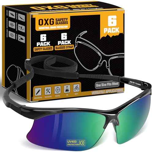OXG Safety Glasses for Men Women, ANSI Z87.1 Unisex Protective Eyewear Impact Resistant UV Protection