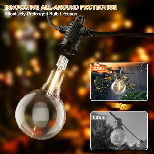 Outdoor String Lights, 100FT 4-Color LED Patio Lights with 50 Shatterproof G40 Globe Bulbs, Waterproof Hanging Lights for Outside, Backyard, Porch, Balcony, Gazebo, 2700K/3000K/4000K/6000K