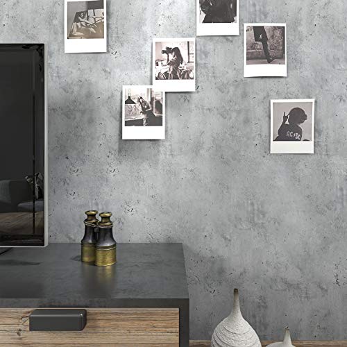 LaCheery Extra Thick Stained Concrete Wallpaper Peel and Stick Plain Grey Cement Contact Paper Vinyl Concrete Wall Paper Roll for Bedroom Wall Kitchen Countertops Table Plastered Effect 15.8 x 80 Inch