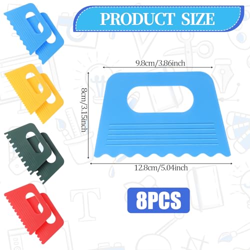8 Pcs Plastic Texture Scrapers, Texture Painting Tools Pattern Scrapers Plastic Paint Scraper Tool Textured Art Tools DIY Graffiti Oil Painting and Drawing Play for Textures Arts on Canvas