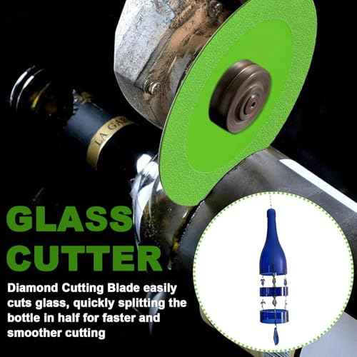 5 Pcs Glass Cutting Disc for Angle Grinder, 4" X 7/8¡± Tile Cutters Tools, Diamond Saw Blades Sand Width 15MM Glass Cutter for Grinding Tile, Wine Bottle, Jade, Ceramics, Crystal