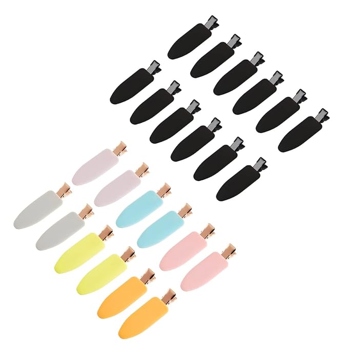 minihope Flat Hair Clips Makeup Hair Clips for Bangs 24 Cont (light colors & Black)…