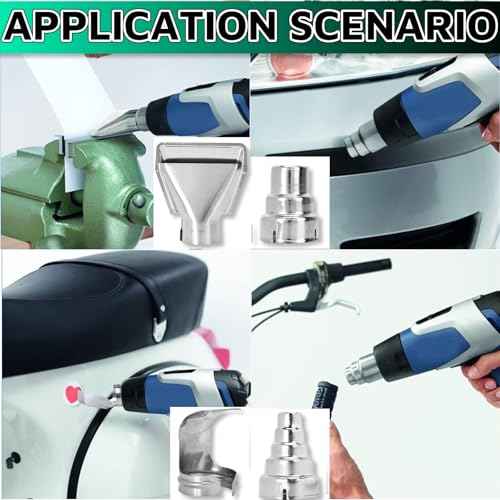 Heat Gun Nozzles Kit 4Pcs,35mm Bottom Soldering Gun Kit M18 Heat Gun Attachments Soldering Accessories Reflector Heat Resisting Stainless Steel for Hot Air Gun Soldering Station Nozzle Tool