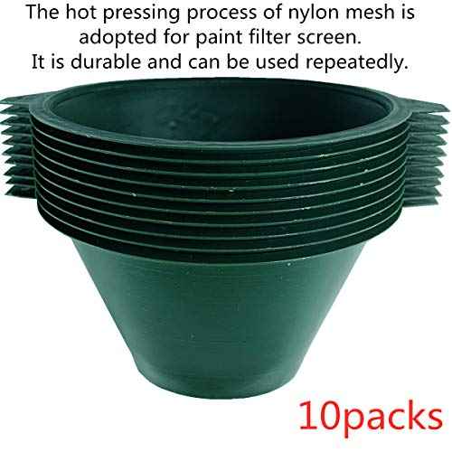 190 Micron Reusable Industrial Nylon Mesh Paint Filter Strainer Funnel Filter Paint/Gutter Oil and Food Residue High Efficient(10CM-diameter-10Pcs)