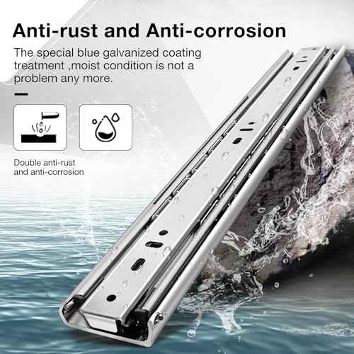 Heavy Duty Locking Drawer Slides Full Extension Runners with Lock 12 14 16 18 20 22 24 26 28 30 32 34 36 38 40 Inch Side Mount Ball Bearing Rails Track Glides 150 Lbs (Without Lock, 28 inch)