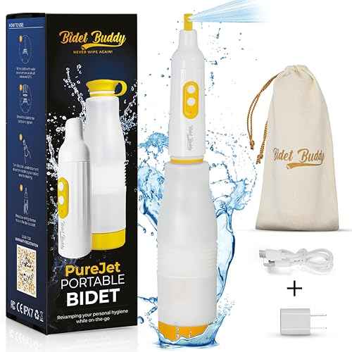 BIDET BUDDY¢ç PureJet Portable Bidet for Travel & Camping | Rechargeable Electric Travel Bidet | Waterproof Compact USB-C Personal Hygiene Bidet with High Pressure Spray Design - Arctic White