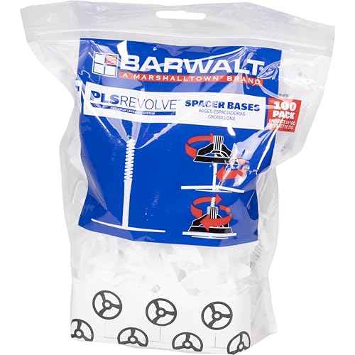BARWALT PLS REVOLVE 1/16 Inch Tile Leveling System, Spacer Bases, 15SPIN100