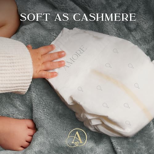 Pampers Amore, Size 0 (up to 10 lbs), 76 Count, Our Best Diaper – Hypoallergenic & Fragrance Free, Up to 100% Leakproof, Soft as Cashmere