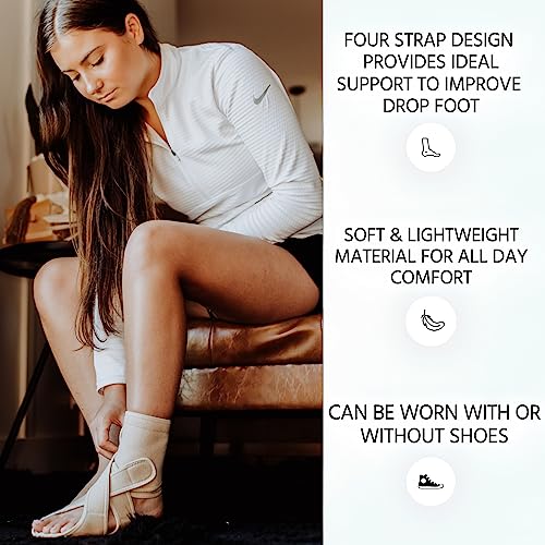 AFO Foot Drop Brace - Drop Foot Brace for Walking- AFO - Unisex (Right - One Size)