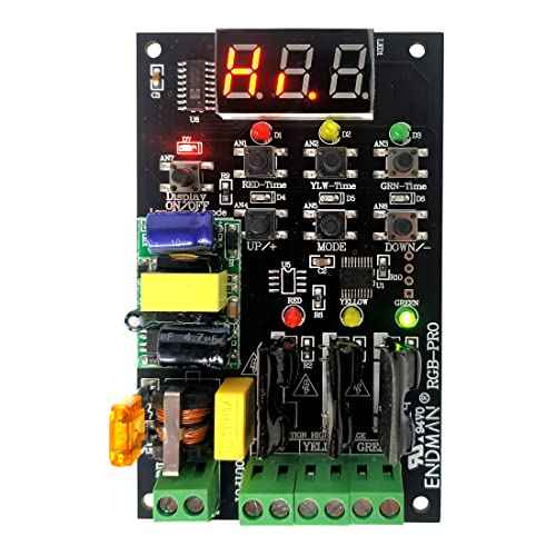 Traffic Light Controller Sequencer with 39+ Sequences, 3 Channel 80VAC-260VAC, LED Display, (Only Controller)