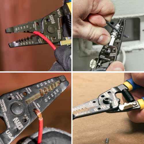 Klein Tools D2139NE11055 Pliers Set, Made in USA, with Lineman's Side Cutting Pliers and Copper Wire Stripper/Cutter, High-Leverage, 2-Piece