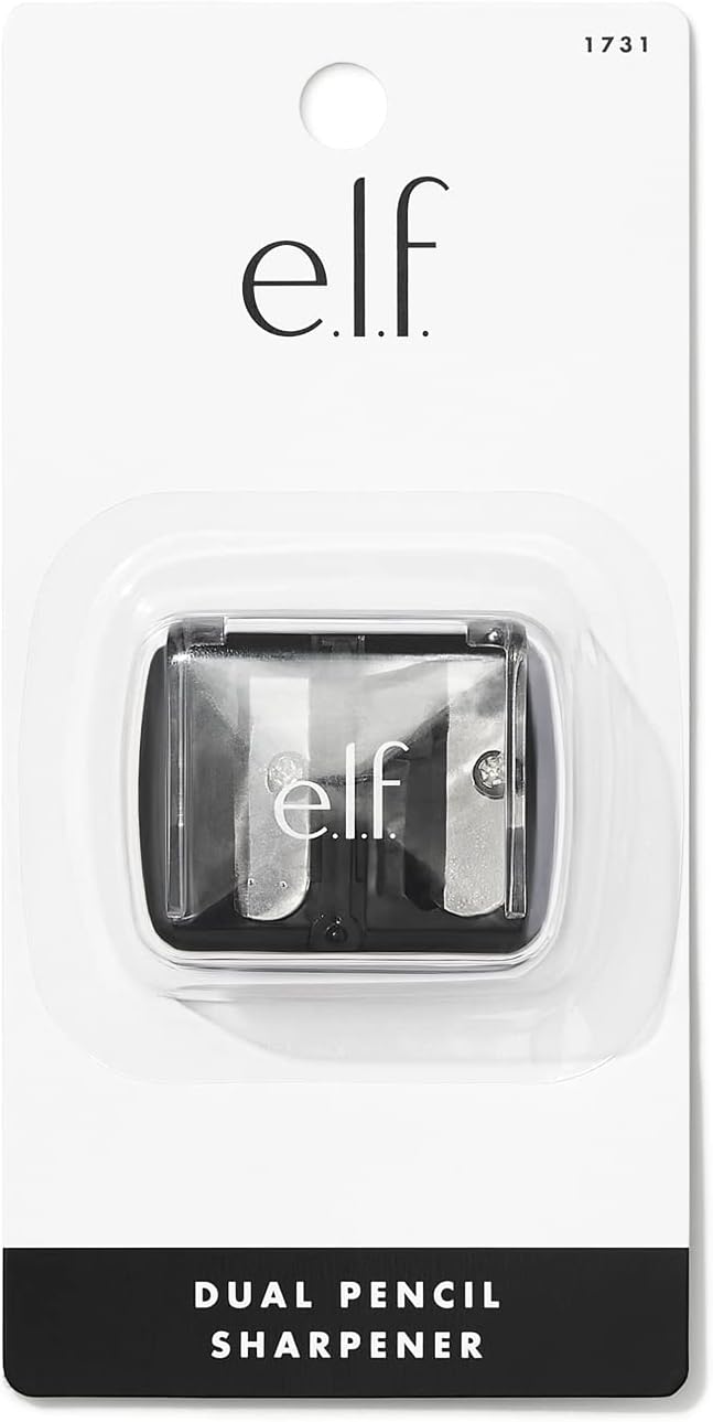 e.l.f., Dual-Pencil Sharpener, Convenient, Essential Tool, Sharpens, Easy To Clean, Travel-Friendly, Compact, Includes Bonus Small Sharpener (Pack of 2)