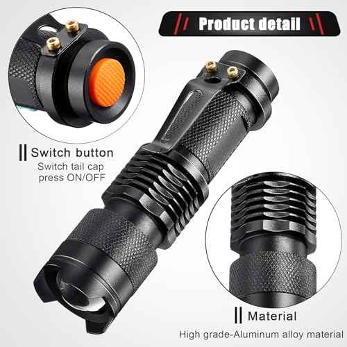 Honoson 8 Pieces Red Light Flashlight LED Single Mode Torch 1 Mode Scalable Red Lens Filter Flashlight for Night Astronomy Aviation Observation Beach Safe