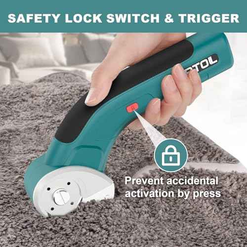 GARTOL Cordless Electric Scissors ? Rechargeable Rotary Cardboard Cutter with USB Cable, Safety Lock, Portable Powerful Box Cutter for Fabric, Leather, Carpet, Sewing, Crafts, DIY
