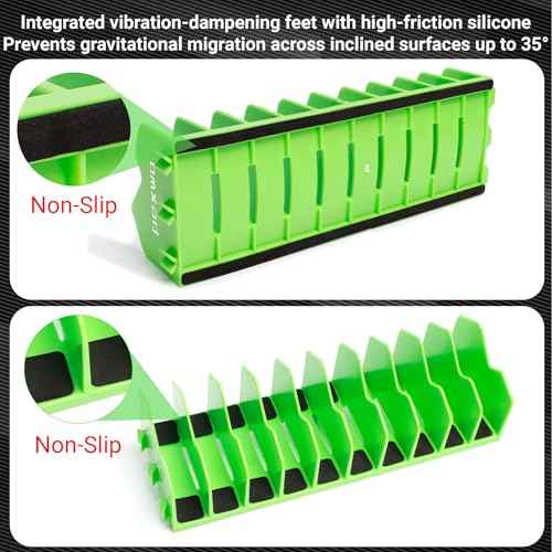 Plier Organizer, Plier Rack, Plier Holder and Cutter Organizer with Non-Slip Rubber Base, Tool BoxOrganizer, PlierOrganizer for Tool Box Drawer, 40 slots, Tool Storage, Plier Rack (4 PC-Green)