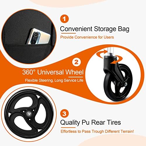 World's Lightest (Only 16lbs) Portable Transit Travel Wheelchair, Folding Transport Wheelchairs for Adults and Seniors Support 220lbs, Lightweight Aluminum Wheelchair for Elderly