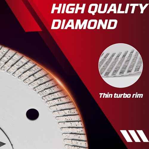 Casaverde 5pc/Lot Super Thin Tile Blade 4 1/2 inch Diamond Turbo Blade for Marble and Tiles