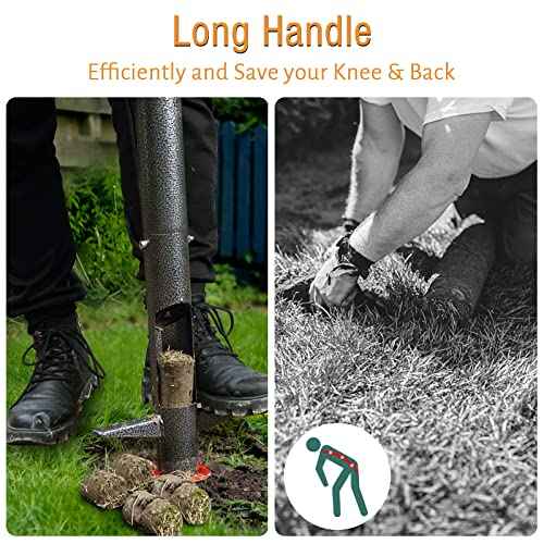 BsBsBest Bulb Planter, 33.5 inch Long Handle Bulb Planter Tool, Garden Sod Plugger for Planting or Weeding, Planter Tool to Dig Hole for Soil Test, Flower Bulbs Planting Tool