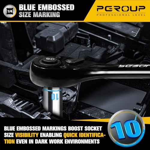 1/4" Drive Deep Socket Set, 12PCS Metric Socket Set (4-14mm), 12-Point Design, Blue Embossed Marking, Equipped with Storage Holder, Chrome Vanadium Steel