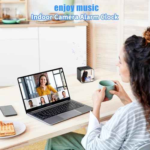 4K Small Security Camera for Home, Pets Cat Dog Camera, Indoor Cameras with Bluetooth Speaker, Nanny Camera Clock with Night Vision and Motion Detection