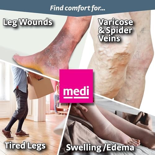 mediven Plus for Men & Women, 20-30 mmHg – Open Toe, Knee High Compression Socks with Silicone Top Band, Leg Circulation, Opaque Leg Support Compression Coverage, Extra Wide