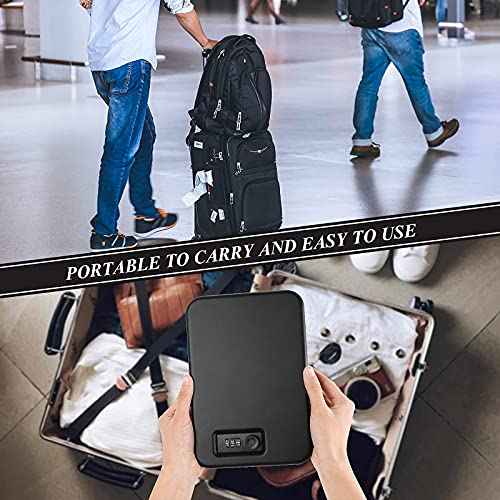 Dalmbox Gun Safe for Pistols Small Handgun Lock Box with Combination Lock Portable Travel Pistol Safe for Car, Home, Travel