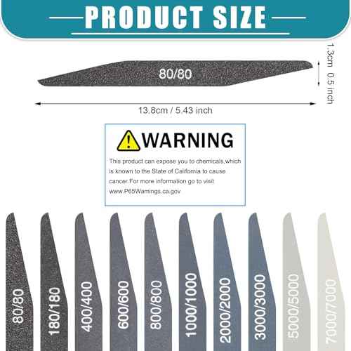 Honoson 10 Pcs Sanding Sticks Buffing Sanding Sticks for Plastic Models Assorted Grits Crafts Metal Wood Sandpaper Tools(Low Grits Rating,Double Angle Shape)