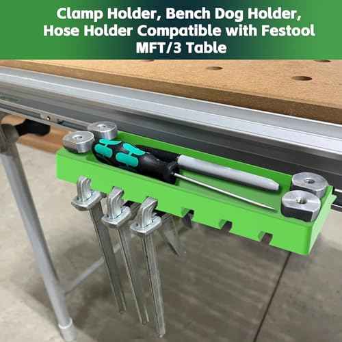 Clamp Holder, Bench Dog Holder,Hose Holder- Utility Storage Rack- Compatible with Festool MFT/3 Table