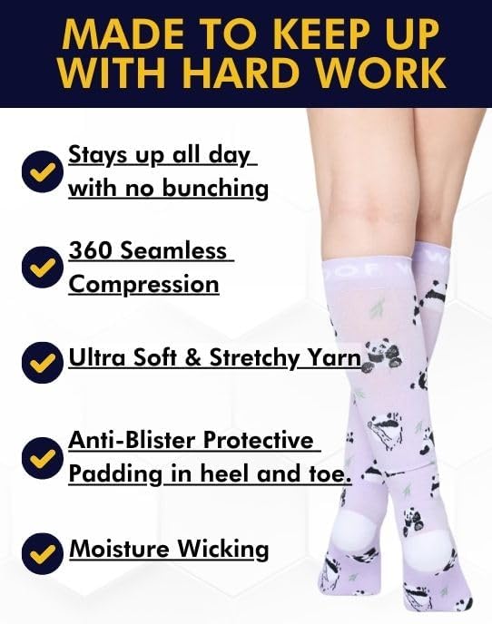 Compression Socks for Women & Men Circulation - 15-20 mmHg Compression Socks - Best Support for Nurses, Running, Athletic