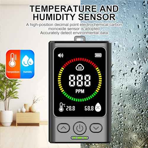 Portable Carbon Monoxide Detector, Travel Carbon Monoxide Detector Rechargeable 168H Standby, CO Detector 3-in-1 CO Alarms Carbon Monoxide with Audible & Visual Alarm for Hotel, Camping, Car, RV