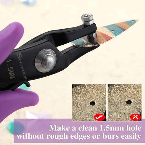 SPEEDWOX Metal Hole Punch Pliers 1.5mm Round for Sheet Metal, Short Jaw Single Puncher, Jewelry Making Tool, Earring Craft Beading Hobby Precision Pliers