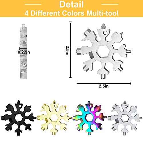 6 Packs Snowflake Multi Tool,18 in 1 Snowflake Multitool,Snowflake Wrench/Bottle Opener/Screwdriver Kit, Stainless Steel Portable Star Tool for Christmas Great Gifts