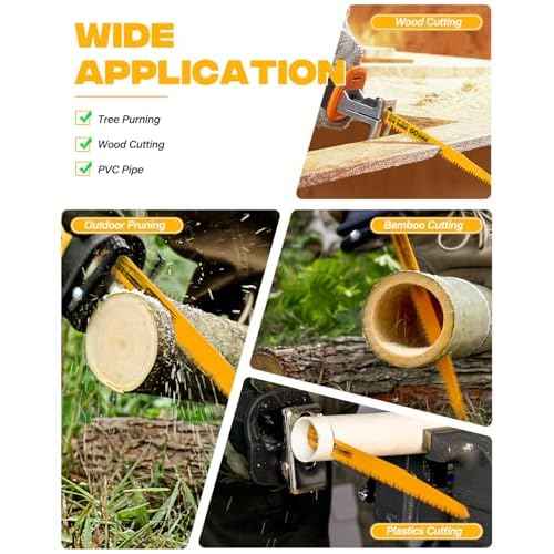 Goshine 9 Inch 5 TPI Wood Pruning Reciprocating Saw Blades, 5 Pack, Next-Gen High Carbon Steel Dual-Angle Teeth Sawzall Blades for Faster Cutting, Durable & Long-Lasting for Wood and PVC