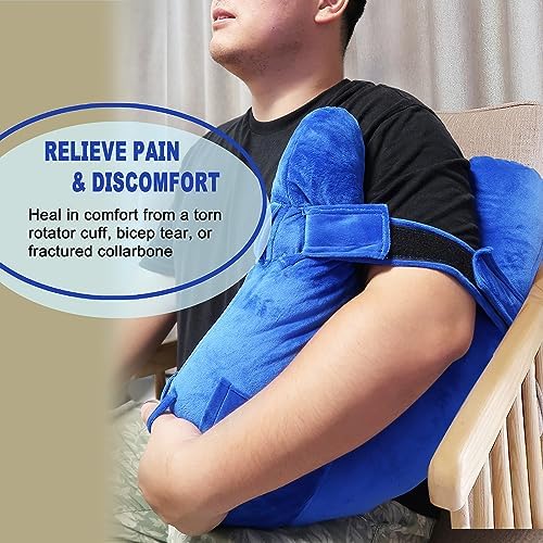 Shoulder Surgery Pillow, Super Soft Rotator Cuff Pillow for Sleeping, Relief from Shoulder Pain or Frozen Shoulder, for Post-Op Comfort, Arm & Shoulder Support & Healing(Navy Blue)