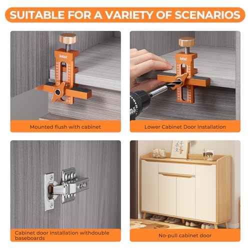 Imbot Cabinet Door Installation Positioner for quick and accurate setup£¬Easily Adjustable Aluminium Alloy Versatile Cabinet Door Positioning Tool for Installing Frameless or Face Frame Cabinet Doors