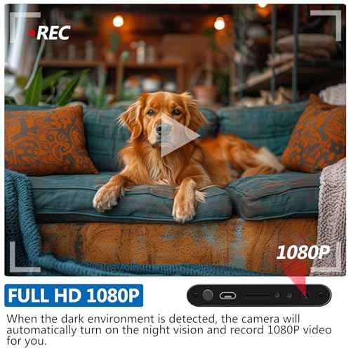 Hidden Camera Charger with 5,000mAh, 1080P Video Recording, Portable Spy Cam with Power Bank, Night Vision, 64GB Support(Card not Included), Black